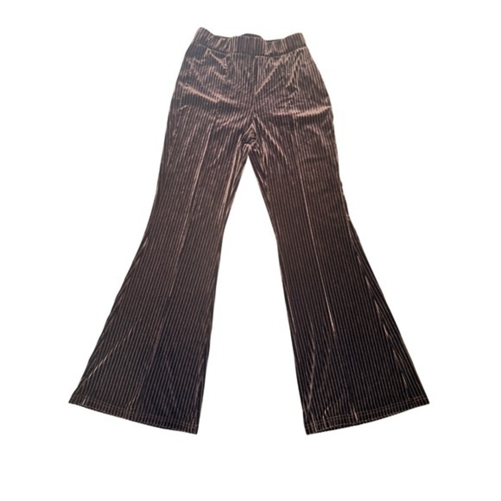 Brown Velvet Flare Pants Bell Bottoms Y2K Boho Hippie S
